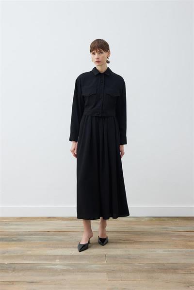 RINA CREPE CROPPED SPORTS JACKET BLACK