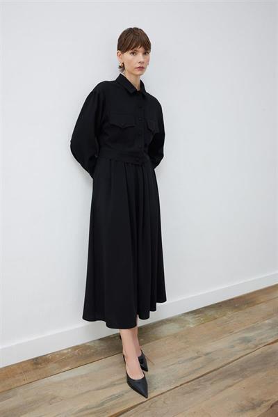 RINA CREPE CROPPED SPORTS JACKET BLACK