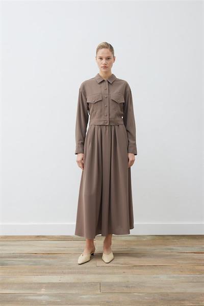 RINA CREPE CROPPED SPORTS JACKET TAUPE