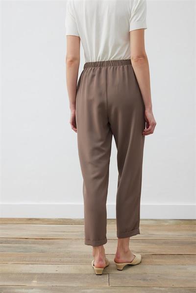 RINA CREPE DOUBLE HEM PANTS TAUPE