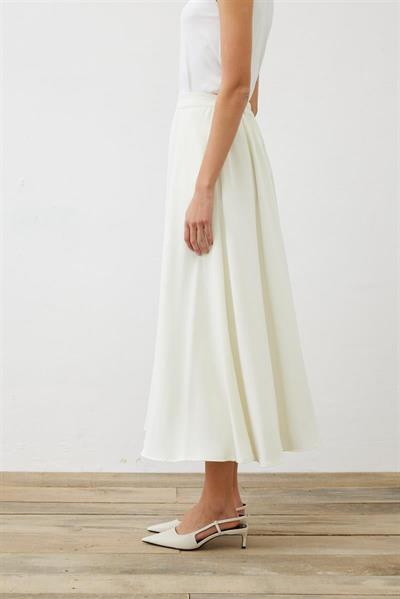 RINA CREPE FLARED SKIRT VANILLA