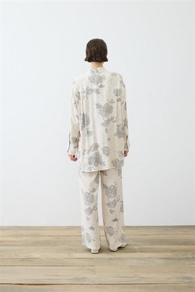 RITZ PATTERNED RAYON VISCOSE PANTS SET BEIGE