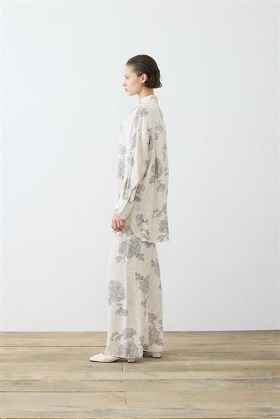 RITZ PATTERNED RAYON VISCOSE PANTS SET BEIGE