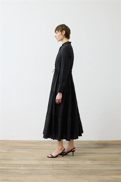 ROMANCE 100% LINEN CUT OUT DRESS BLACK