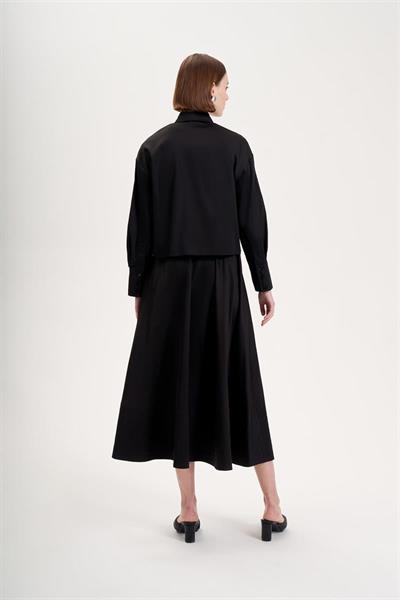 ROYAL COTTON CROPPED SHIRT BLACK