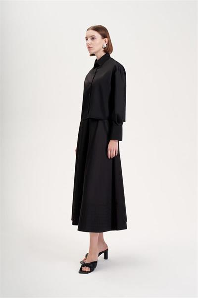 ROYAL COTTON CROPPED SHIRT BLACK