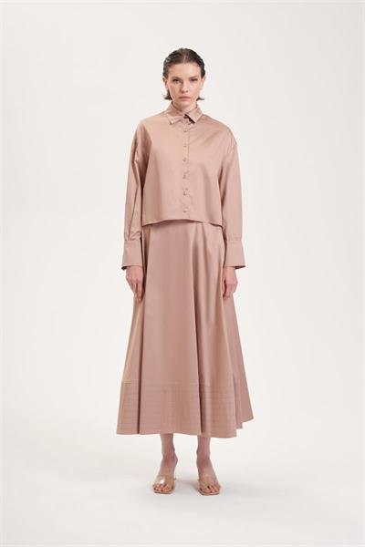 ROYAL COTTON CROPPED SHIRT MINK