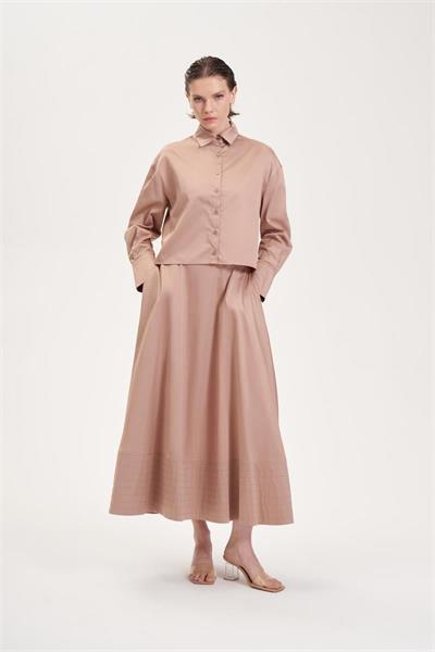 ROYAL COTTON CROPPED SHIRT MINK