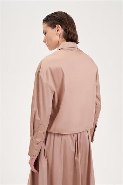ROYAL COTTON CROPPED SHIRT MINK