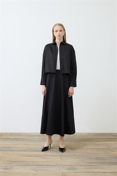 ROYAL COTTON SPORTS STITCH SKIRT SET BLACK