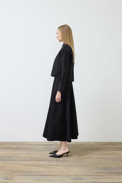 ROYAL COTTON SPORTS STITCH SKIRT SET BLACK