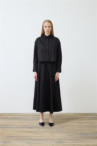 ROYAL COTTON SPORTS STITCH SKIRT SET BLACK