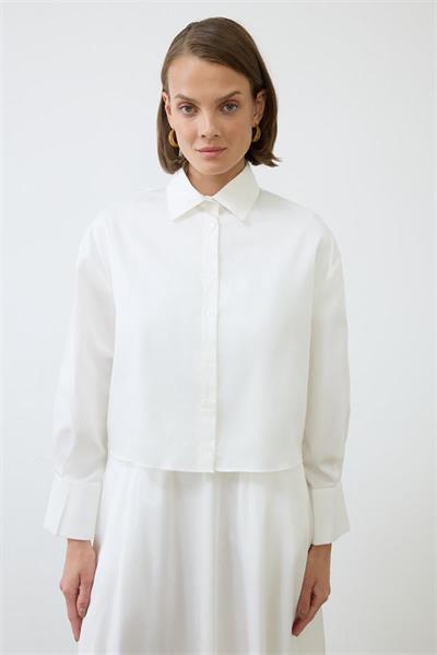 ROYAL COTTON SPORTS STITCH SKIRT SET ECRU