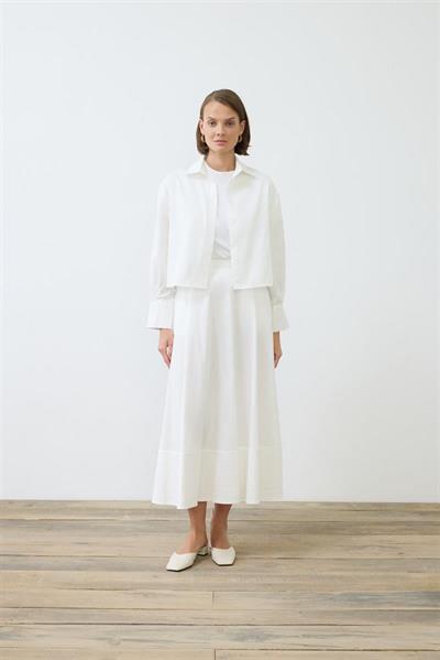 ROYAL COTTON SPORTS STITCH SKIRT SET ECRU