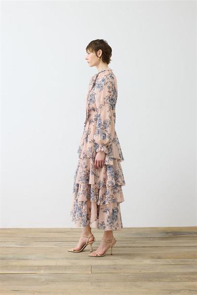 ROZA CHIFFON LAYERED DRESS PINK