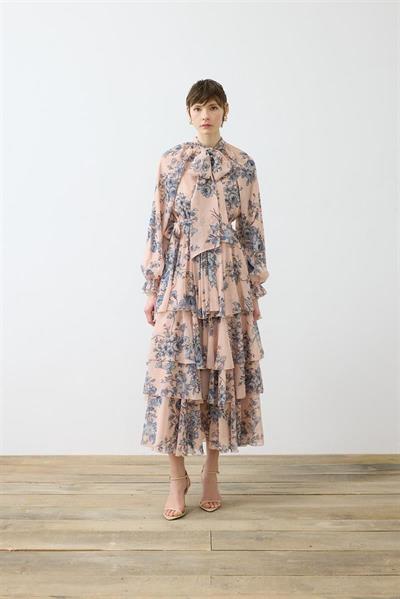 ROZA CHIFFON LAYERED DRESS PINK