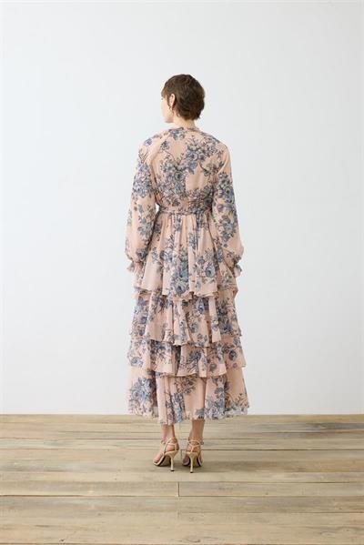 ROZA CHIFFON LAYERED DRESS PINK