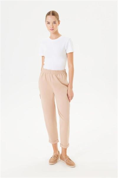 SCUBA DOUBLE HEM PANTS MINK