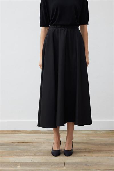 SCUBA FLARED SKIRT BLACK