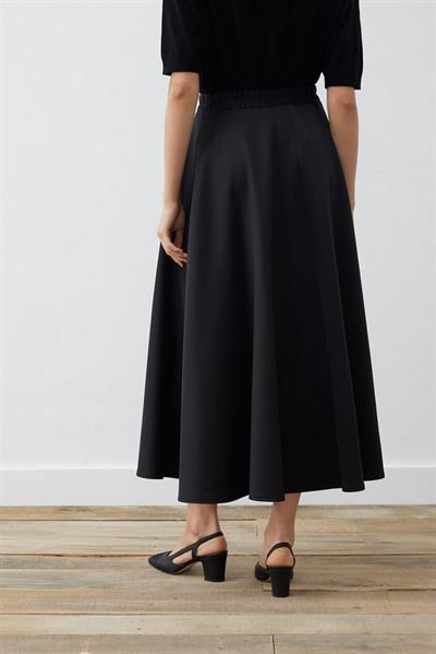 SCUBA FLARED SKIRT BLACK