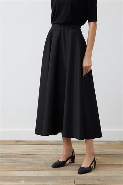 SCUBA FLARED SKIRT BLACK