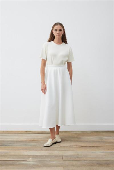 SCUBA FLARED SKIRT ECRU