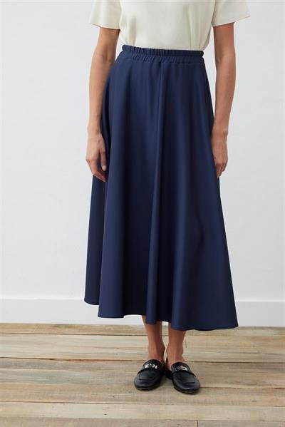 SCUBA FLARED SKIRT NAVY BLUE