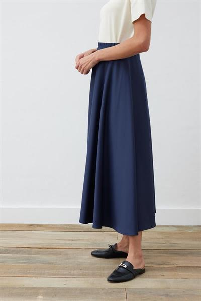 SCUBA FLARED SKIRT NAVY BLUE