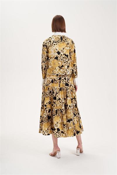 SOFIA PATTERNED PIPING DETAILED SKIRT SET GREEN