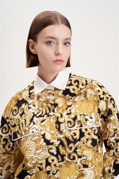 SOFIA PATTERNED PIPING DETAILED SKIRT SET GREEN