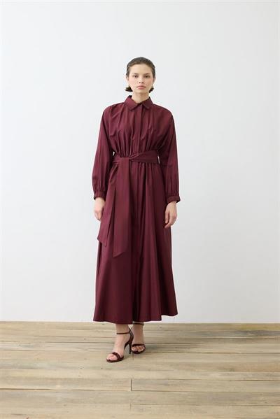 STILA COTTON DRESS BURGUNDY