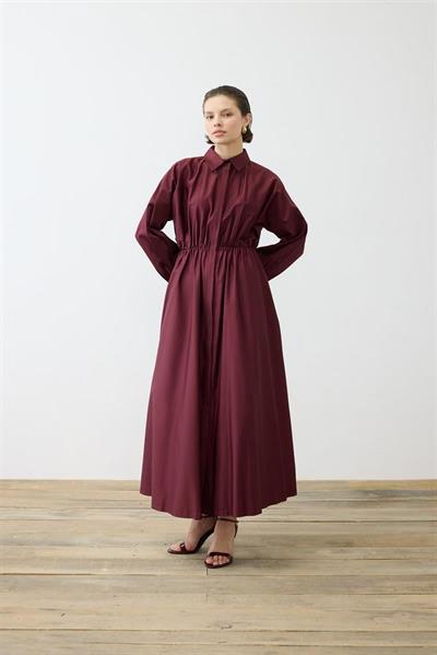 STILA COTTON DRESS BURGUNDY