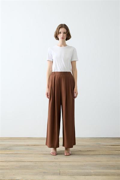 VERA VISCOSE LONG SHIRT   PANTS SET BROWN