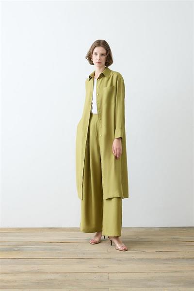 VERA VISCOSE LONG SHIRT   PANTS SET GREEN