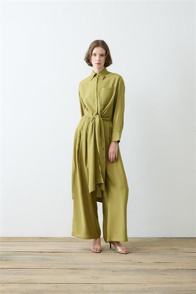 VERA VISCOSE LONG SHIRT   PANTS SET GREEN