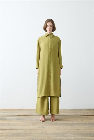 VERA VISCOSE LONG SHIRT   PANTS SET GREEN