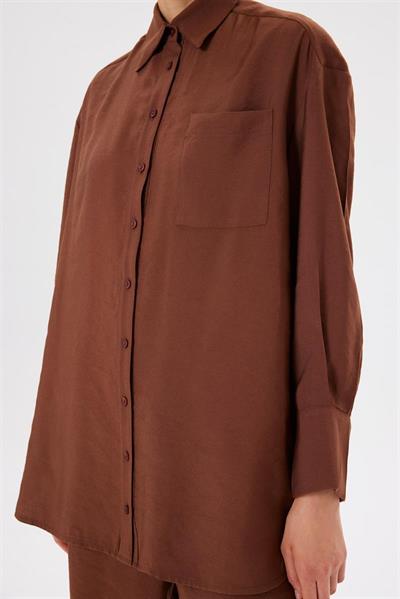 VERA VISCOSE PANTS SET BROWN