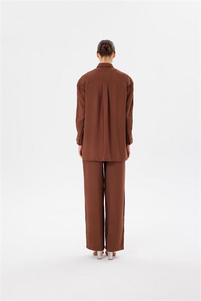 VERA VISCOSE PANTS SET BROWN