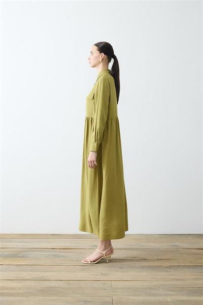 VERA VISCOSE POCKET SHIRT DRESS GREEN