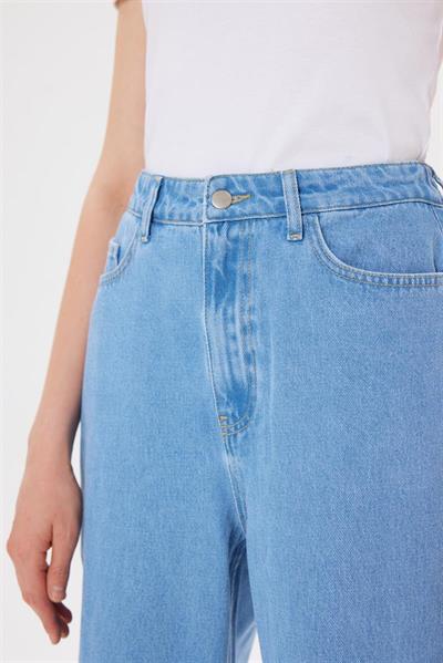 WIDE LEG DENIM JEANS BLUE