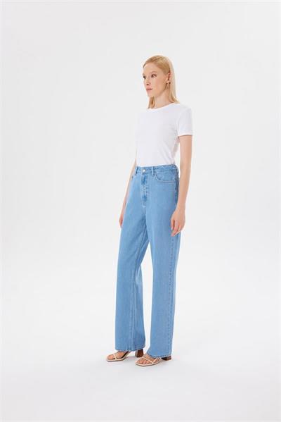 WIDE LEG DENIM JEANS BLUE