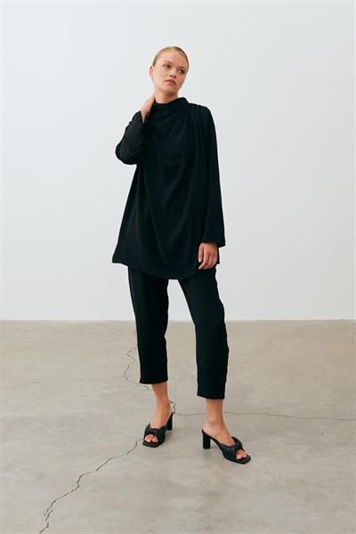 ZARIF CREPE PANTS SET BLACK