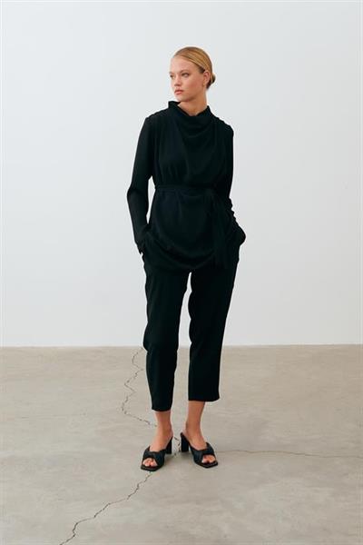 ZARIF CREPE PANTS SET BLACK