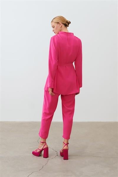 ZARIF CREPE PANTS SET FUCHSIA