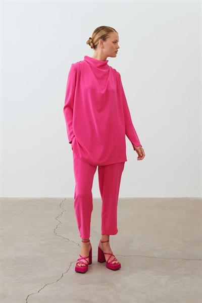 ZARIF CREPE PANTS SET FUCHSIA