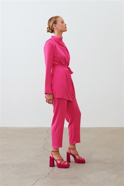 ZARIF CREPE PANTS SET FUCHSIA