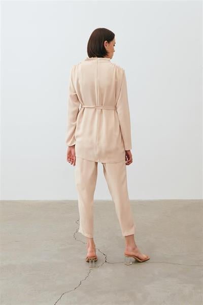 ZARIF CREPE PANTS SET MINK