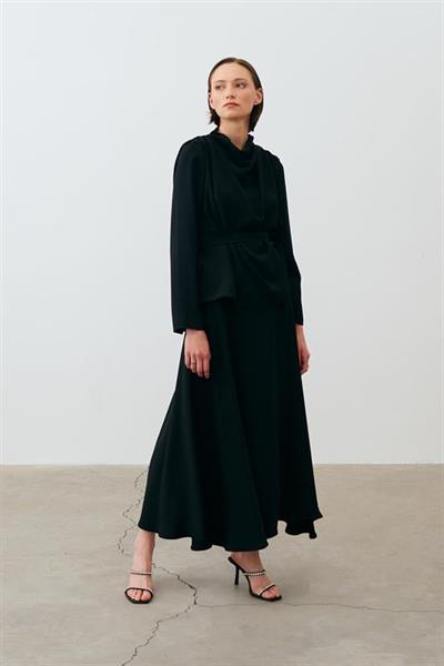 ZARIF CREPE SKIRT SET BLACK