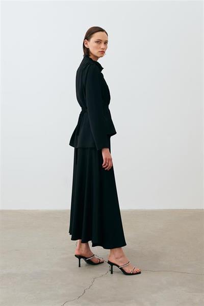 ZARIF CREPE SKIRT SET BLACK