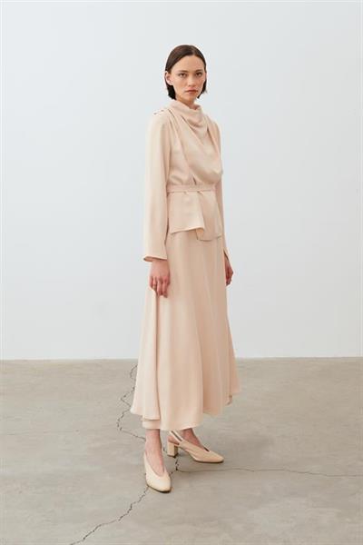 ZARIF CREPE SKIRT SET MINK